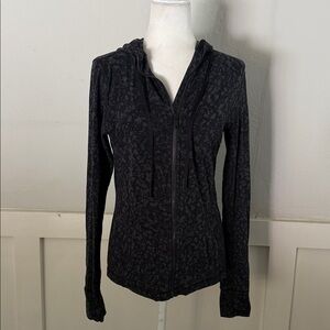 Lululemon Black Patterned Zip-Up Hoodie